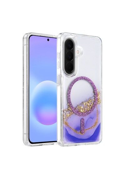 Onegif Samsung Uyumlu Galaxy A37 5g Lotus Simli Magsafe Kapak - Mor - 100 00