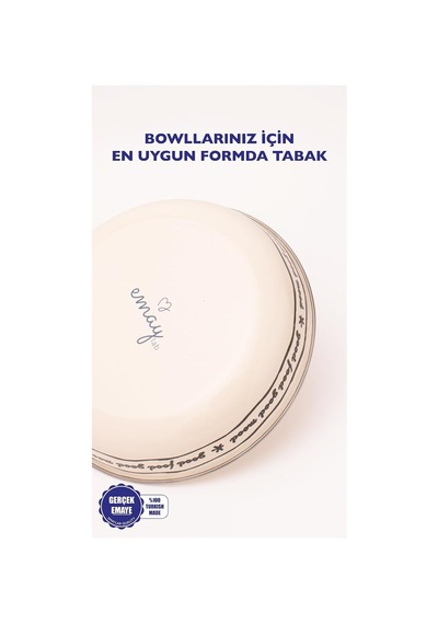Mood Emaye Bowl Tabağı - Bowl Kase - Salata Kasesi - Sunum Kasesi Çok renkli