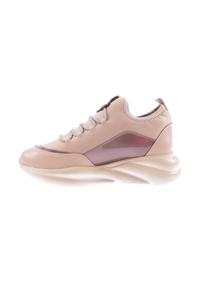 Dgn 315-23y Kadin Kalin Taban Strech Detayli Silver Taş Bağcikli Sneakers Ayakkabi 315-2026-R12632 Ten