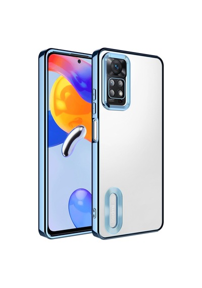 Xiaomi Redmi Note 11 Pro 5g Kılıf Kamera Korumalı Logo Gösteren Zore Omega Kapak Sierra Mavi