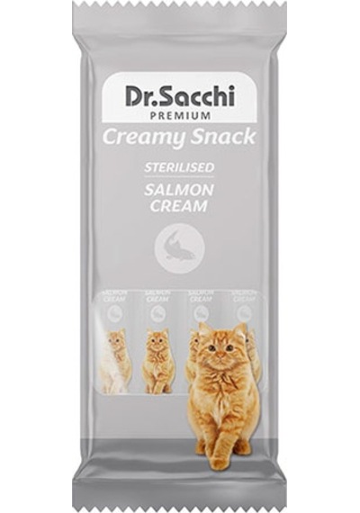 Dr.sacchi Creamy Snack Somonlu Sıvı Kısırlaştırılmış Kedi Ödülü 4x14 Gr 109-30035.01