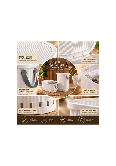 Still Çamaşır Sepeti 65 Lt + Çamaşır Selesi 40 Lt İkili Set Beyaz - 909303859 Beyaz