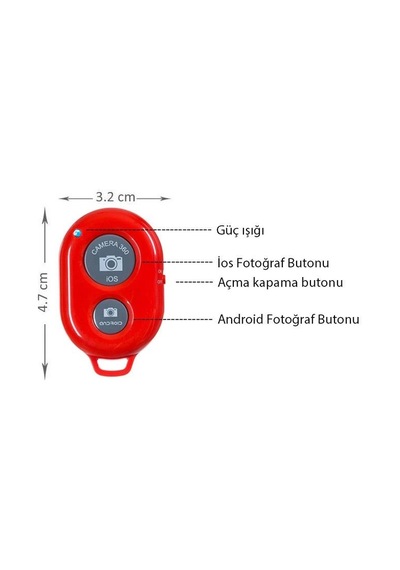 Sanger Sg-r01 Telefon Bluetooth Kumanda Kırmızı