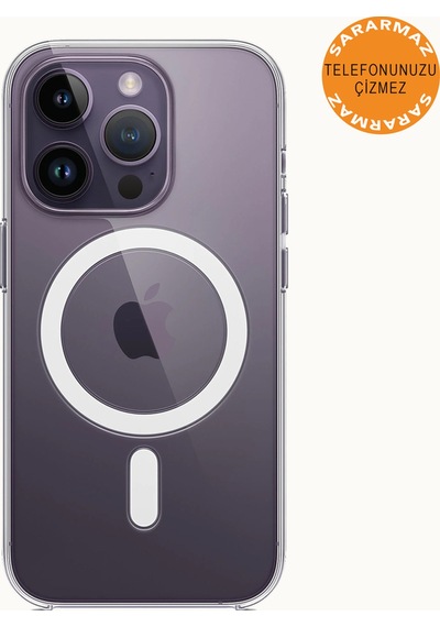 Apple Uyumlu iPhone 14 Pro Max Animasyonlu Sararmaz Magsafe Kılıf Şeffaf