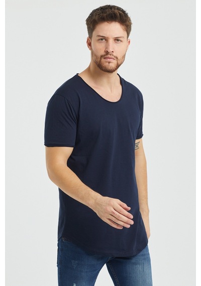 Tarz Cool Pis Yaka T-shirt Lacivert