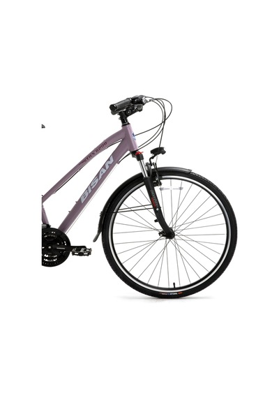 Bisan 8200 City Şehir Bisikleti 45 Cm V 700c 21 Vites Mat Mor Beyaz Mor Mor