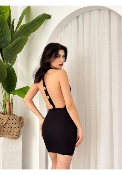 Modayakamoz Eyesof Katalina Gül Düğmeli Elbise Çok renkli