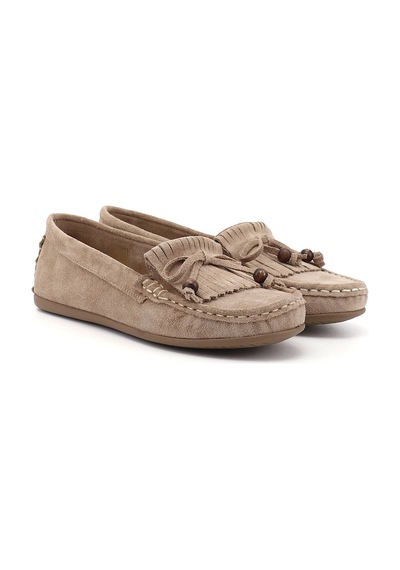 Gönderi(R) Gönderi R Kadın Kum Süet Fiyonklu Hakiki Deri Comfort Loafer Dyza86037180 Kum Beji