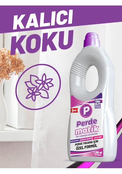 Perdematik Tül Dantel Perde ve Hassas Kumaşlar için Sıvı Deterjan 1200 ML