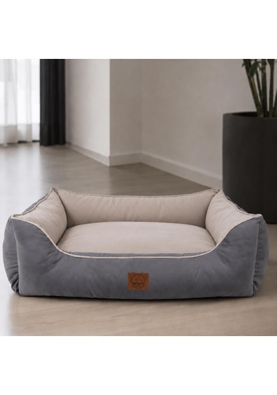 Lucy Köpek Yatağı 40 55 18 Cm Gri Açık Gri - Ortopedik Destekli Pet Yatağı, Yumuşak Dolgulu, Yıkanabilir,