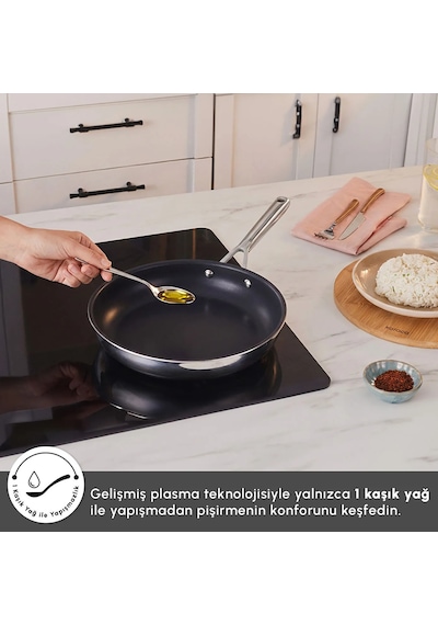 Karaca Plasma Steel 316+ 3Ply Yanmaz Yapışmaz Çelik Tava 28 cm