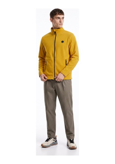 Discovery Expedition D5wm-swt3301 Sarı Dik Basic Erkek Polar Sweatshırt Hardal