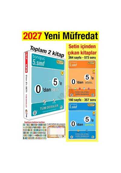 5. Sınıf 2027 0'dan 5'e Konu Anlatımlı Soru Bankası Seti 2 Kitap