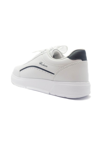 Beyaz Renk Düz Taban Bağcıklı Kadın Sneakers Beyaz