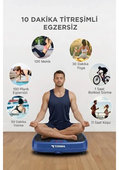 Torima Vep1000 Mavi Kumandalı Yüksek Titreşimli Kondisyon Aleti Fitness Ev Sporu Direnç Bantlı Çok Renkli