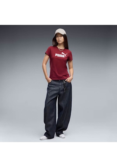 Puma Ess No. 1 Logo Tee S Bordo Kadın T-shirt 682371-23