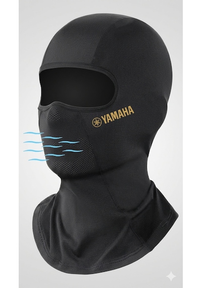 Flex Premium Yamaha Gold Reflektörlü Siyah Kar Maskesi Model 202 Balaklava Balaclava Motorsiklet Scooter Bisiklet Spor