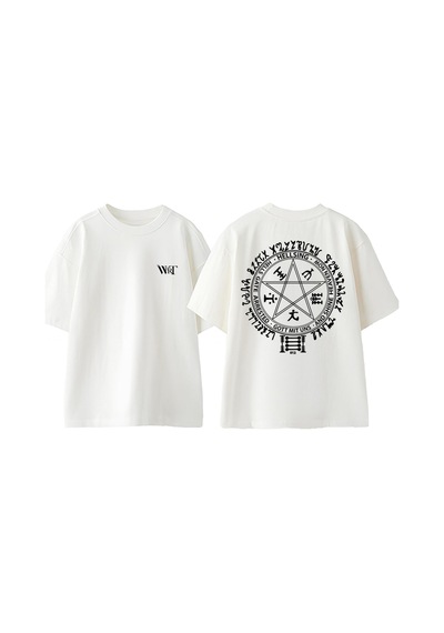 Thewert Hellsing 2 Tasarım Sırt Baskılı Pamuk Beyaz Oversize T-shirt
