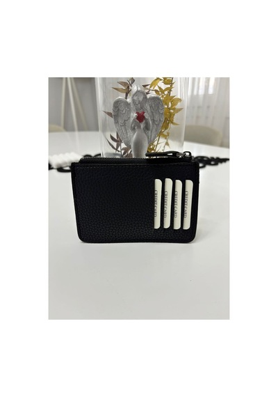 Store Kadın Şık Kullanışlı Kartlık Siyah Dokulu
