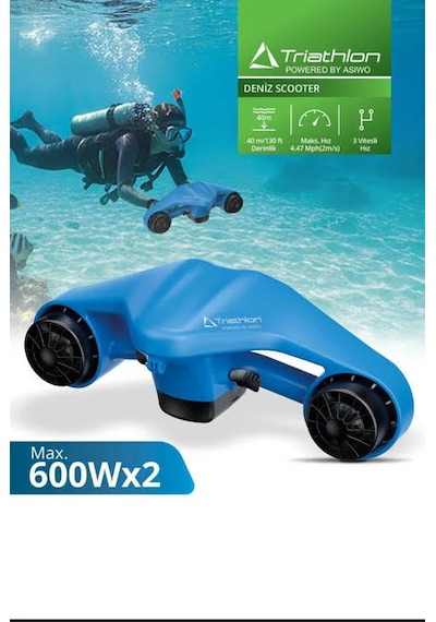 Triathlon T-249 Elektrikli Deniz Scooter 1200w Çift Motor Mavi