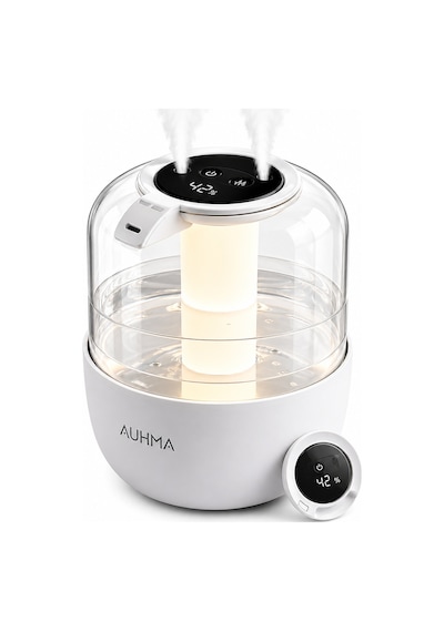 Auhma Aph-08 4l Akıllı Nemlendirici Çift Sprey Dijital Göstergeli Aromaterapi Uyumlu Sessiz Buhar Makinesi