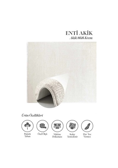 Hoom Rugs Akik 8616 Krem Modern Makine Halısı Krem