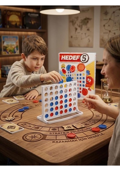 Hedef 5 56 Parçalı 2 Kişilik Mantık Zeka Ve Strateji Geliştiren Eğitici Renkli Aile Kutu Oyunu