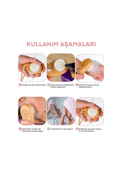Yüz Ve Cilt Bakım Temizleme Fırçası Ultra Yumuşak Ipek Kıl, Siyah Nokta Karşıtı, Doğal Ahşap Saplı