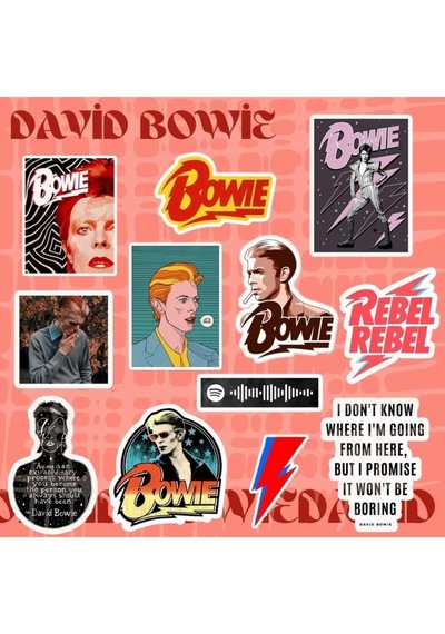 David Bowie Sticker Seti Laptop Notebook Telefon Etiket