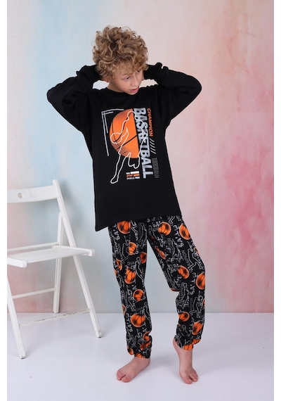 Yeni Sezon Erkek Çocuk Gez Garson Basketball Uzun Kollu Pamuk İnterlok Pijama Takımı 5154-siyah Siyah Yeni Sezon Erkek Çocuk Gez Garson Basketball Uzun Kollu Pamuk İnterlok Pijama Takımı 5154-siyah Siyah