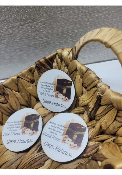 Umre Hediyelik Mdf Magnet Kişiye Özel 20li Çok Renkli