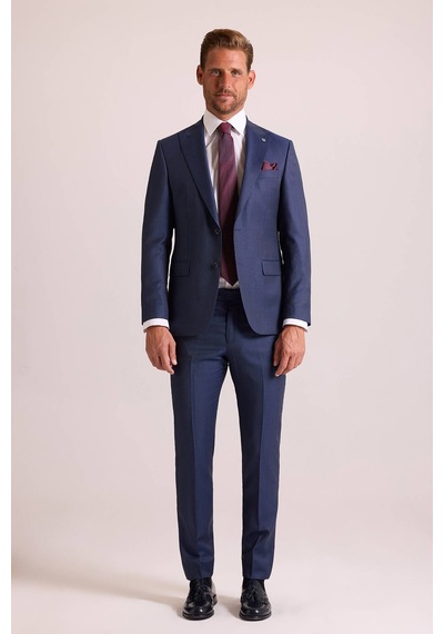 Ysf Erkek Petrol Slim Fit Sivri Yaka Takım Elbise Petrol