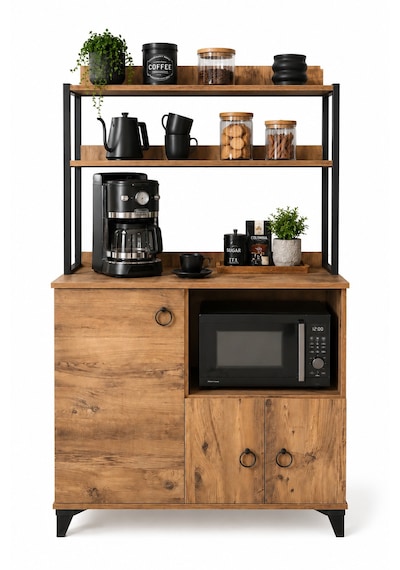 Çok Amaçlı Kahve Köşesi Ve Mikrodalga Fırın Dolabı Mutfak Düzenleyici Raf Organizer 97x33x165 Cm Atlantik Çam Çok Amaçlı Kahve Köşesi Ve Mikrodalga Fırın Dolabı Mutfak Düzenleyici Raf Organizer 97x33x165 Cm Atlantik Çam