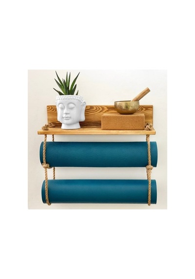 Ahşap Dekoratif Yoga Mat Rafı Depolama Alanı