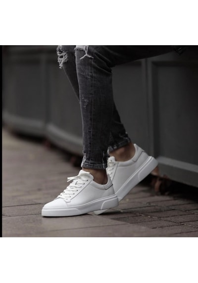 Taşpınar %100 Hakiki Deri Ortopedik Yazlık Hafif Erkek Rahat Günlük Sneaker 38-47 Beyaz