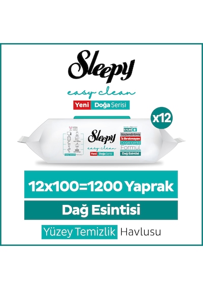 Sleepy Mountain Yüzey Temizlik Havlusu Mendili Dağ Esintisi 12x100 (1200 Yaprak)