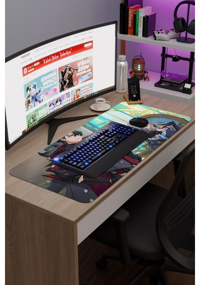 Neuvillette Genshin Impact Anime Gacha V5 - 90x40 Xxl Gaming Mouse Pad Fare Altlığı