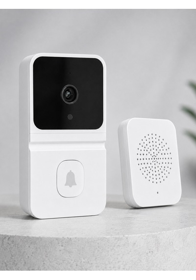 Beyaz Wi-fi Akıllı Görüntülü Kapı Zili Hd Kamera, Gece Görüşü Ve Telefon Bildirimli Kablosuz Kapı Zili - Lisinya