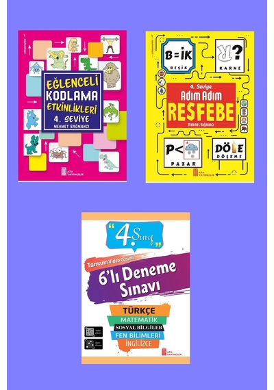 4.sınıf Eğlenceli Kodlama+resfebe+6 Lı Deneme Sınavı