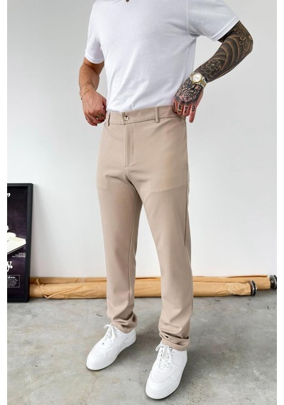 Bej Basic Regular Kumaş Pantolon