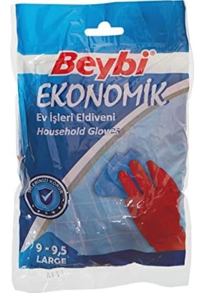 Beybi Gjlrtw68 C08937 Ekonomik Temizlik Eldiveni Çift, 9/9.5 Açık Mavi