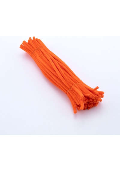 25'li Turuncu Renkli Şönil, Eğitici Şönil Seti, Tüylü Tel, 30 Cm, Peluş Tel