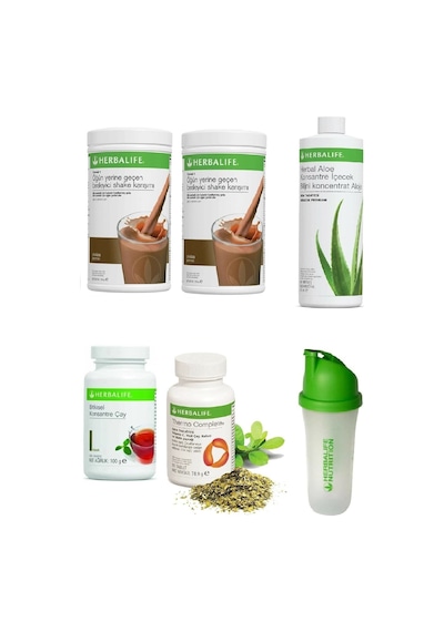 Herbalife Set 2 Adet Çikolata Shake - 1 Aloe - 100 Gr Çay - Thermo Complete Ve Shaker