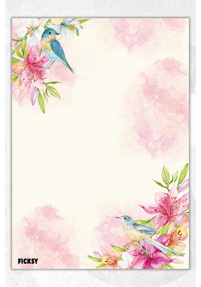 A5 Çiçek Bloknot Çizgisiz Defter - 50 Yaprak - Memopad - Notepad - Not Defteri - Not Kağıdı - 1280 Çok Renkli
