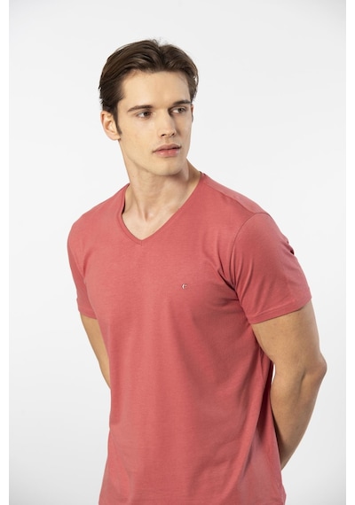 Cacharel Erkek V Yaka T-shirt 2170/mercan