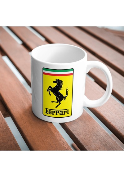 Applucky Ferrari Logo Tarihçesi Baskı Kupa Bardak Beyaz