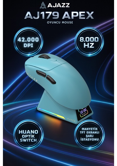 Aj179 Apex 8.000 Hz-30.000 Dpı, Huano Optik Switch-rgb Manyetik Ekranlı Şarj Doku Diğer