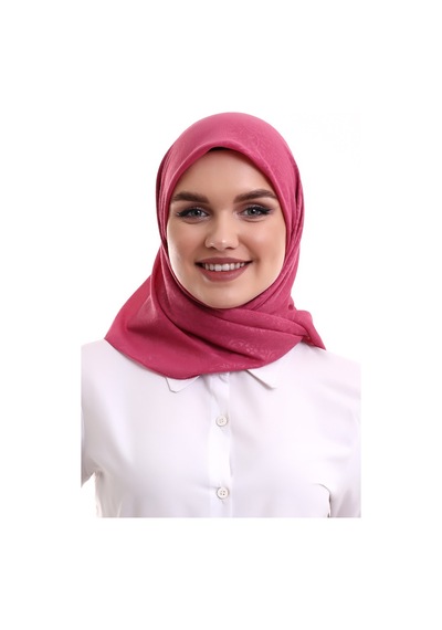 Kofra Desenli Baş Örtü - Gül Kurusu
