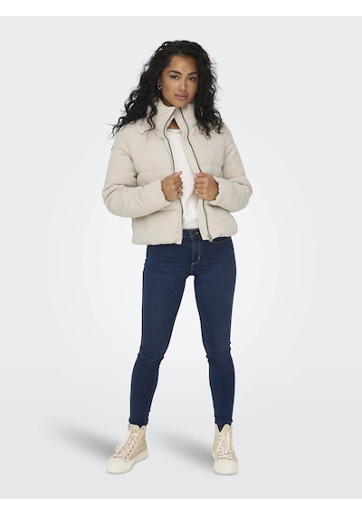 Only Dolly Corduroy Puffer Dik Yaka Bej Kadın Mont 15304768 Bej