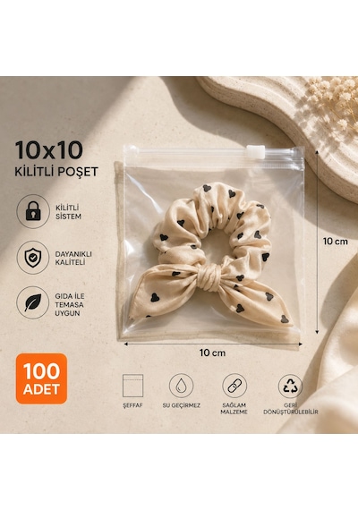 10x10 Şeffaf Kilitli Poşet 100 Adet - 140 Mikron, Bpa İçermez